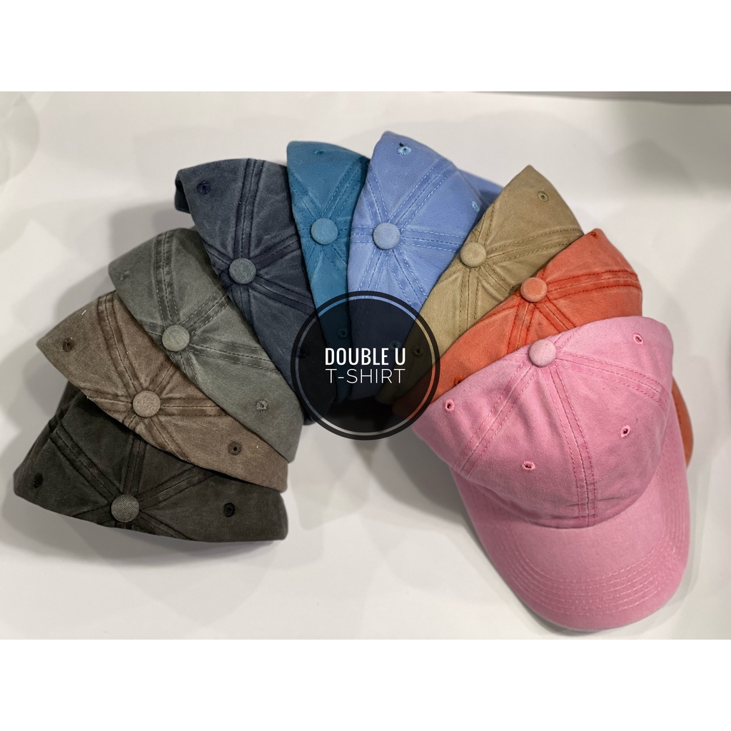 หมวกแก๊ปทรงสวย สีเทห์ หมวกที่สวมใส่แบบมีสไตล์ Double U T-Shirt - Casual Style Classic Cap
