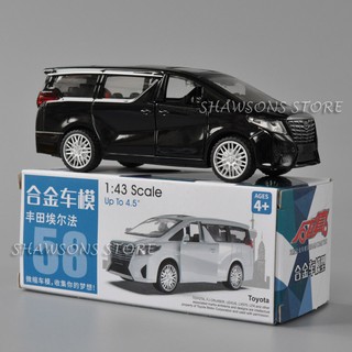 โมเดลรถยนต์โลหะ สเกล 1:43 Toyota Alphard MPV ของเล่นสําหรับเด็ก