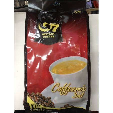 กาแฟ 3in1 G7 ถุงใหญ่ 100 ซอง ซองยาว  exp 7/2027