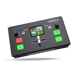 [ใช้โค้ดลด1,282.-]FeelWorld LIVE PRO L1 V1 Quad HDMI Multi-Format Mixer Switcher with USB Live Streaming