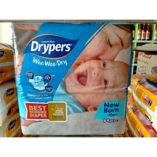 ผ้าอ้อมยกลัง Drypers weewee dry NEWBORN แพมเพิสเด็กแรกเกิด (1ลัง มี4แพ็ค)