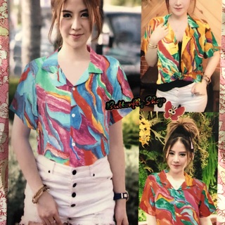 เสื้อเชิ๊ต อก 38" ยาว 22" มี 3 สี 200 บาท