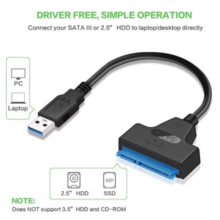 USB SATA สาย SATA 3 ไปยัง USB 3.0 อะแดปเตอร์คอมพิวเตอร์สายเชื่อมต่อ USB สายเคเบิลอะแดปเตอร์ SATA สนับสนุน 2.5 นิ้ว SSD