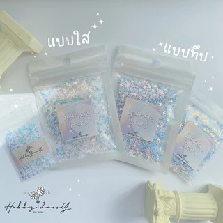 กลิตเตอร์โฮโลแกรม เลื่อมวิ้งๆ ดาว 4 แฉก Sparkle Star l กลิตเตอร์ตกแต่งเล็บ เรซิ่น DIY