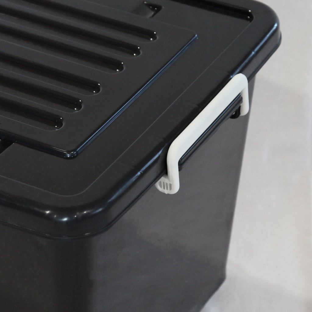 เตรียมจัดส่งกล่องพลาสติกมีล้อ ลังพลาสติก ขนาด 100 ลิตร (No.303 สีดำ)