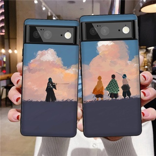 เคสโทรศัพท์มือถือ TPU นิ่ม พิมพ์ลายอนิเมะดาบพิฆาตอสูร สีดํา สําหรับ Google Pixel 6 6Pro 2XL 3 3a 4A 5