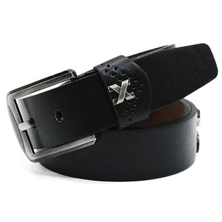 Fin 1 เข็มขัดผู้ชาย Mens Belt ดีไซน์ใหม่ รุ่น B1287 ( สีดำ )