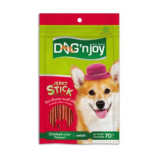 🔥สินค้าขายดี!! ด็อกเอ็นจอย สติ๊ก รสตับไก่ 70 กรัม  DOGnjoy Dog Food Stick Liver Chicken 70 g