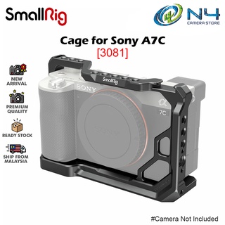 Smallrig กรงกล้อง DSLR 3081B สําหรับเคส A7C รู 1/4 นิ้ว สําหรับไมโครโฟน LED 3081