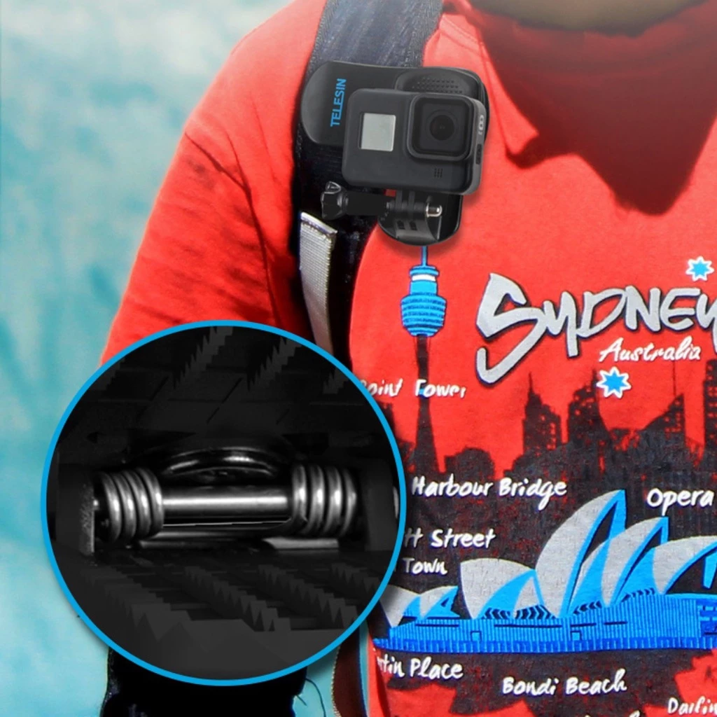 Backpack Clip GoPro Mount 360 Degree Rotary TELESIN คลิปหนีบติด หมุนได้ 360 องศา คลิปหนีบกระเป๋า หนีบหมวก Xiaomi Yi Osmo thumbnail 6