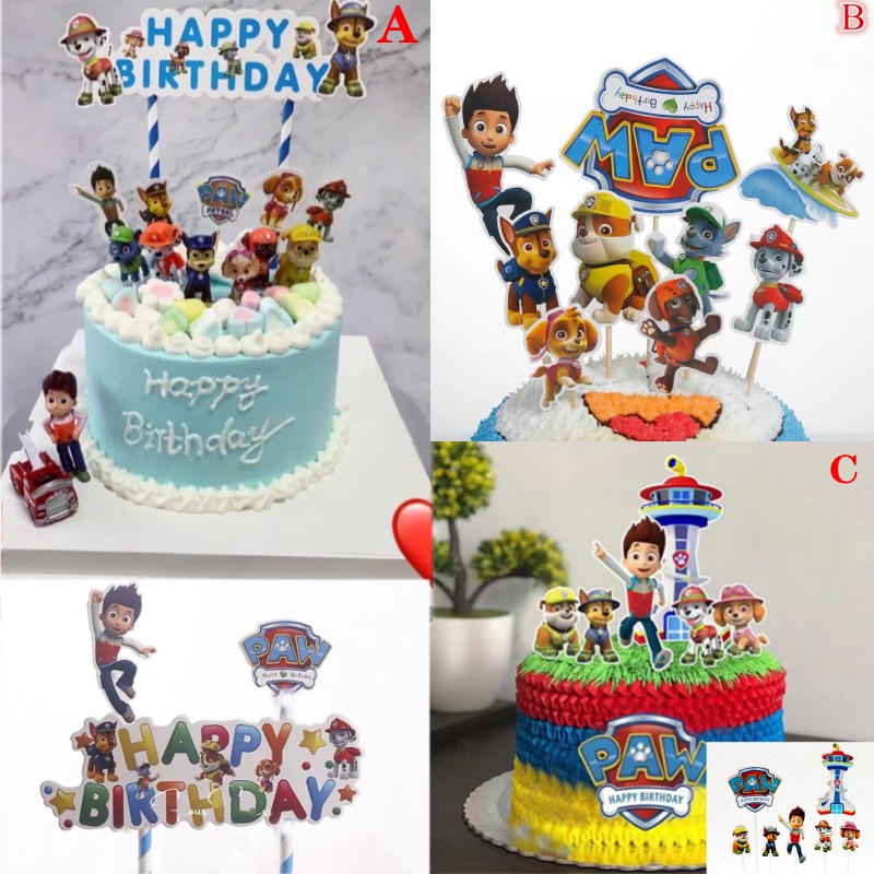ธงห่อคัพเค้กตกแต่งเค้กวันเกิด Paw--Patrol 1ชุด
