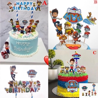 ธงห่อคัพเค้กตกแต่งเค้กวันเกิด Paw--Patrol 1ชุด