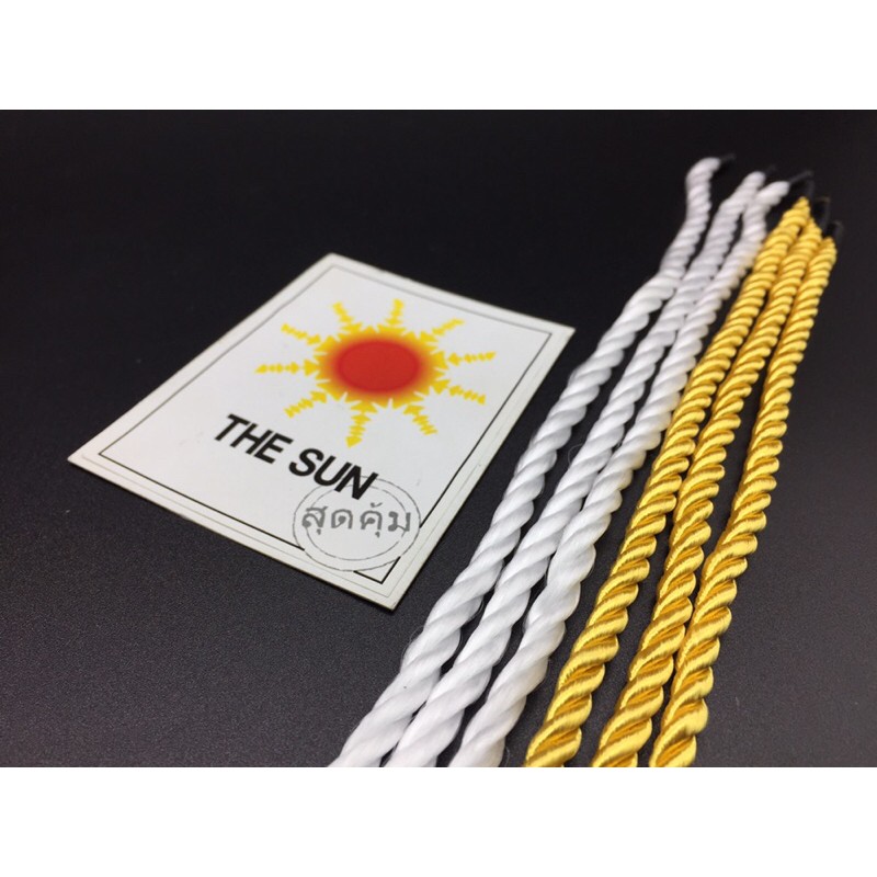 **100 เส้น** เชือกเกลียว หูถุง สีขาว สีกรม สีทอง สีบรอนซ์ หุ้มปลาย 14" ขนาด 5 มม. Paper Bag (TPshopp