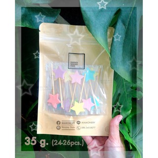 ⭐️✨ดาวก้านไม้ปัก(สั้น) คละสีพาสเทล แพค35กรัม/79฿ (24-26ชิ้น)