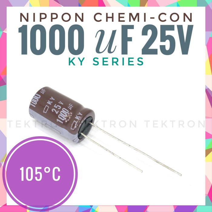 Nippon Chemi-con 1000uF 25V KY Series 105C