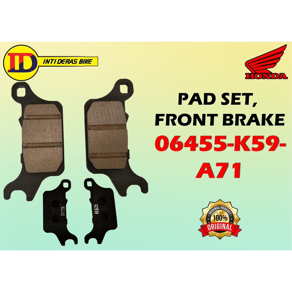 ชุดเบาะเบรกหน้า / 06455-K59-A71 / HONDA VARIO 150