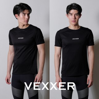 Vexxer Running Shirt M01 – สีดำ เสื้อกีฬา แขนสั้น เสื้อวิ่งออกกำลังกาย