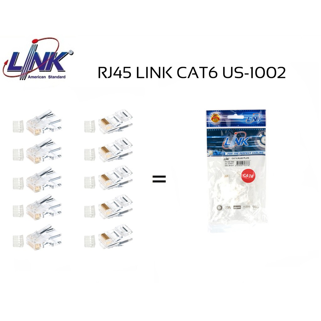 หัวแลนตัวผู้ LINK ร่น US-1002 / US-1002A (ถุง 10 ตัว) LINK RJ45 CAT6 - รูปที่ 3