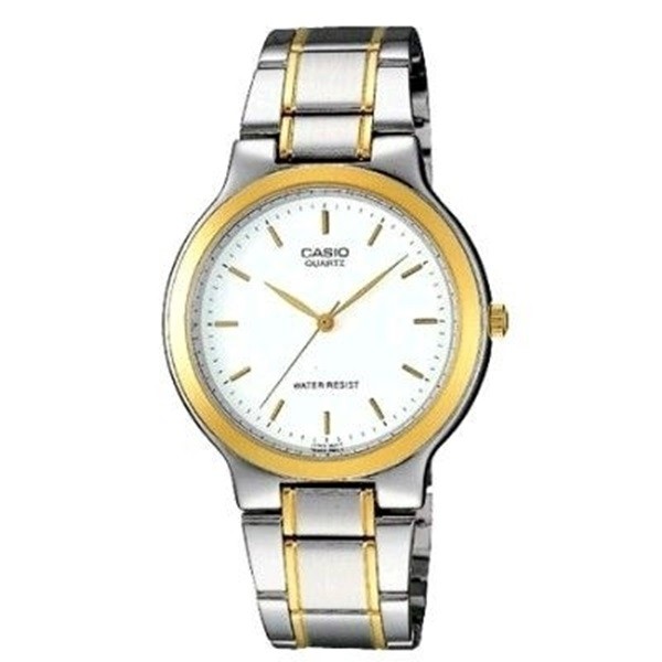 CASIO นาฬิกาข้อมือผู้หญิง Silver/Gold-หน้าขาว สายสแตนเลส รุ่น LTP-1131G-7ADF