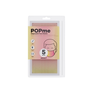 พร้อมส่ง POPme Mask ของแท้  นำเข้าจากอิตาลี (1 ซอง 5 ชิ้น) |  หน้ากากอนามัยสีพีช Peach พีช