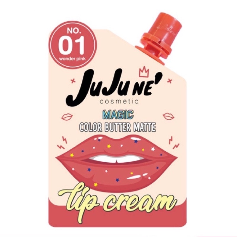 Juju Ne'Magic Color Butter Matte Lip Cream NO.1 จูจู เน่ บัเตอร์ แมท ลิป คริม เบอร์ 01 (Wonder Pink