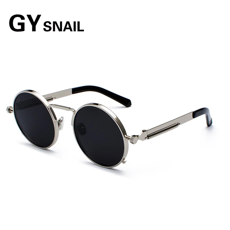 2020 Fashion Gy Round Metal Sunglasses Steampunk Men Women Fashion Gothic Glasses Designer Retro