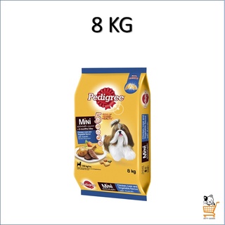 Pedigree Mini Adult 8 KG เพดดิกรี อาหารสุนัข พันธุ์เล็ก สุนัขโต รสเนื้อไก่ตับและผัก [ 1 กระสอบ ]