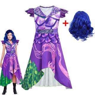 Descendants 3 Evie Cosplay Dress Mal Costume Kids Halloween Carnival Costume for Girls Gift