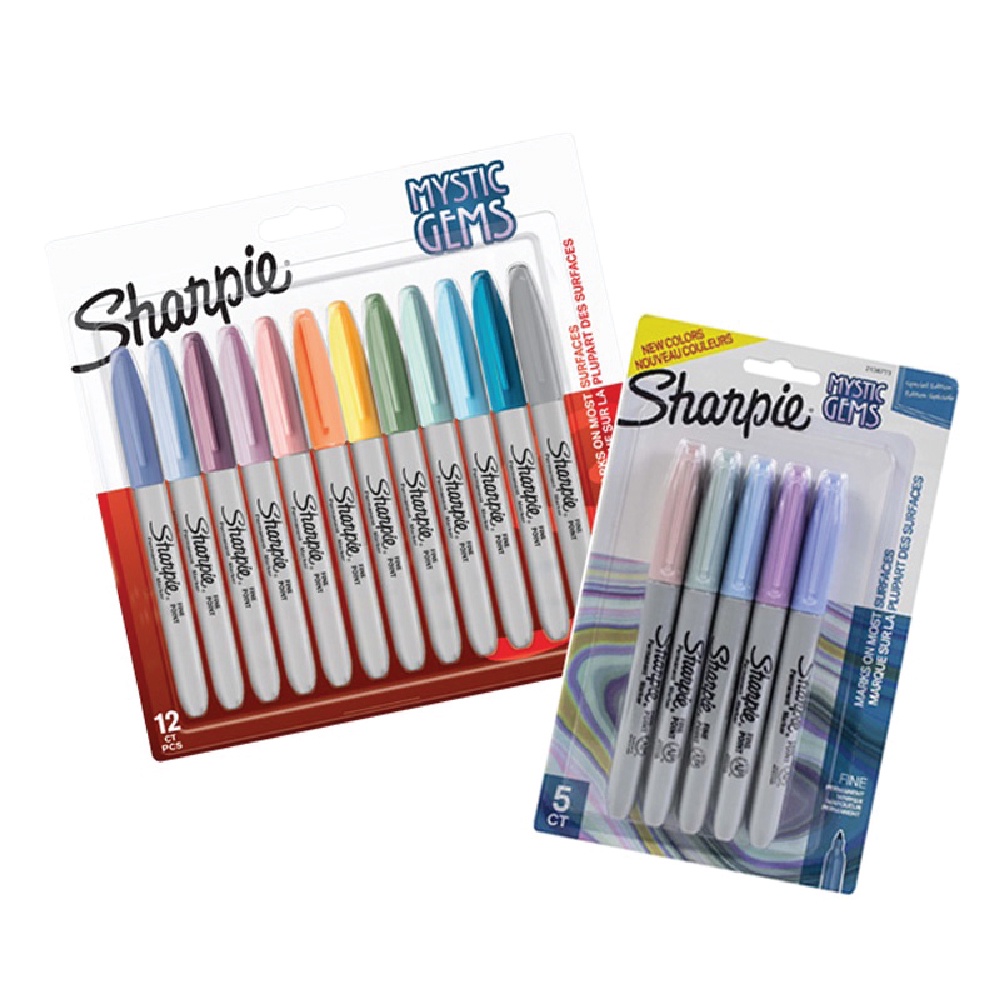 ปากกาเขียนแผ่นซีดี ปากกามาร์คเกอร์ Sharpie Fine Mystic gems 5 CT & 12 CT สีพาสเทล แพ็ค 5 สี / 12 สี 