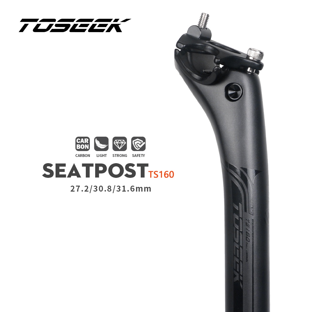 Toseek คาร์บอน Seatpost 27.2/30.8/31.6 มม.สีดําด้าน MTB/Road จักรยานที่นั่งโพสต์ความยาว 400 มม.ที่นั่งหลอดอะไหล่จักรยาน