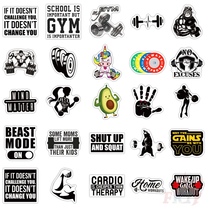 ❉ GYM Fitness Slang Series 01 สติ๊กเกอร์ ❉ 50Pcs/Set Waterproof DIY Fashion Decals Doodle สติ๊กเกอร์ - รูปที่ 2