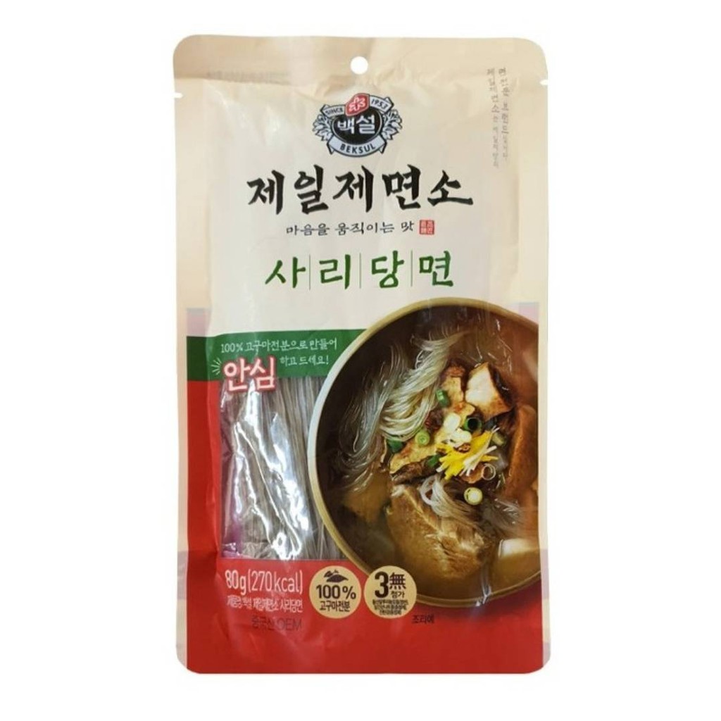 CJ brand premium dangmyeon 80g japchae วุ้นเส้นเกาหลี จับแช ทังมยอน  백설 사리 당면