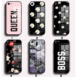 Glass Casing VIVO 1724 1713 1801 1808 1812 1601 1609 1606 1719 1612 Y71 Y81 Y66 Y67 Y53 Tempered Glass Cover Flowers New Case Soft Silicon Edge Protector TPU Side HardCover