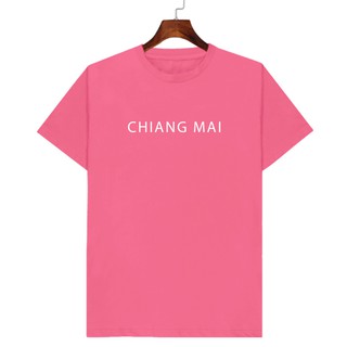 เสื้อยืดคอกลม สีชมพู CHIANG MAI  มีเก็บปลายทาง