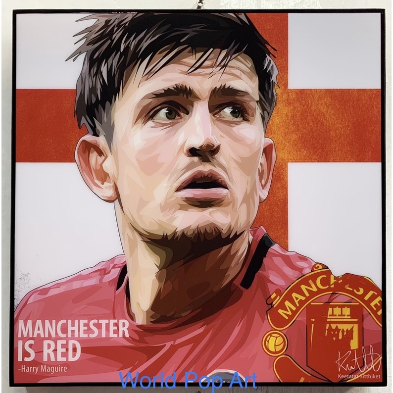 กรอบรูป#Harry Maguire#Manchester United#รูปภาพ#รูปภาพติดผนัง#กรอบรูปวิทยาศาสตร์พร้อมแขวนเคลือบเงาไว้อย่างดี#Worldpopart