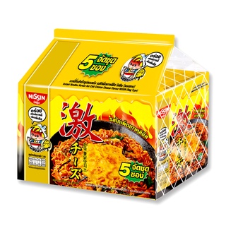 นิสชินบะหมี่กึ่งสำเร็จรูปรสไก่เผ็ดเกาหลีชีส 60 กรัม x 5 ซอง NISSIN Bag Korea Hot Chili Chicken Cheese 60 g x 5 Bags