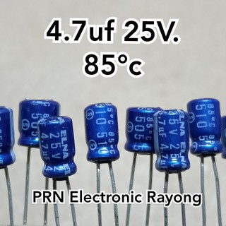 4.7uf 25. 85°c ตัวเก็บประจุ คาปาซิเตอร์ C 20 ชิ้น.