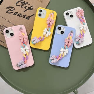 สีลูกกวาด โค้งคำนับ ข้อมือ เคส Samsung Galaxy S22 Ultra S22 S21 Plus S21Ultra S20FE S21FE S20Plus S20 Ultra S10 Plus Case ใหม่ ซิลิกาเจล นุ่ม เคส