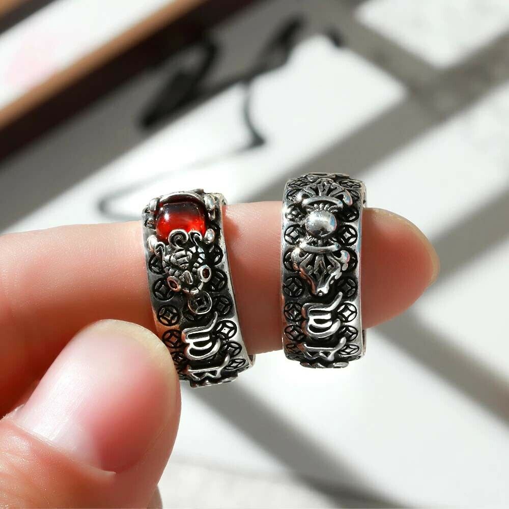 Religious Lucky PiXiu Adjustable Silver Wealth Ring - marvelousworld.th ...