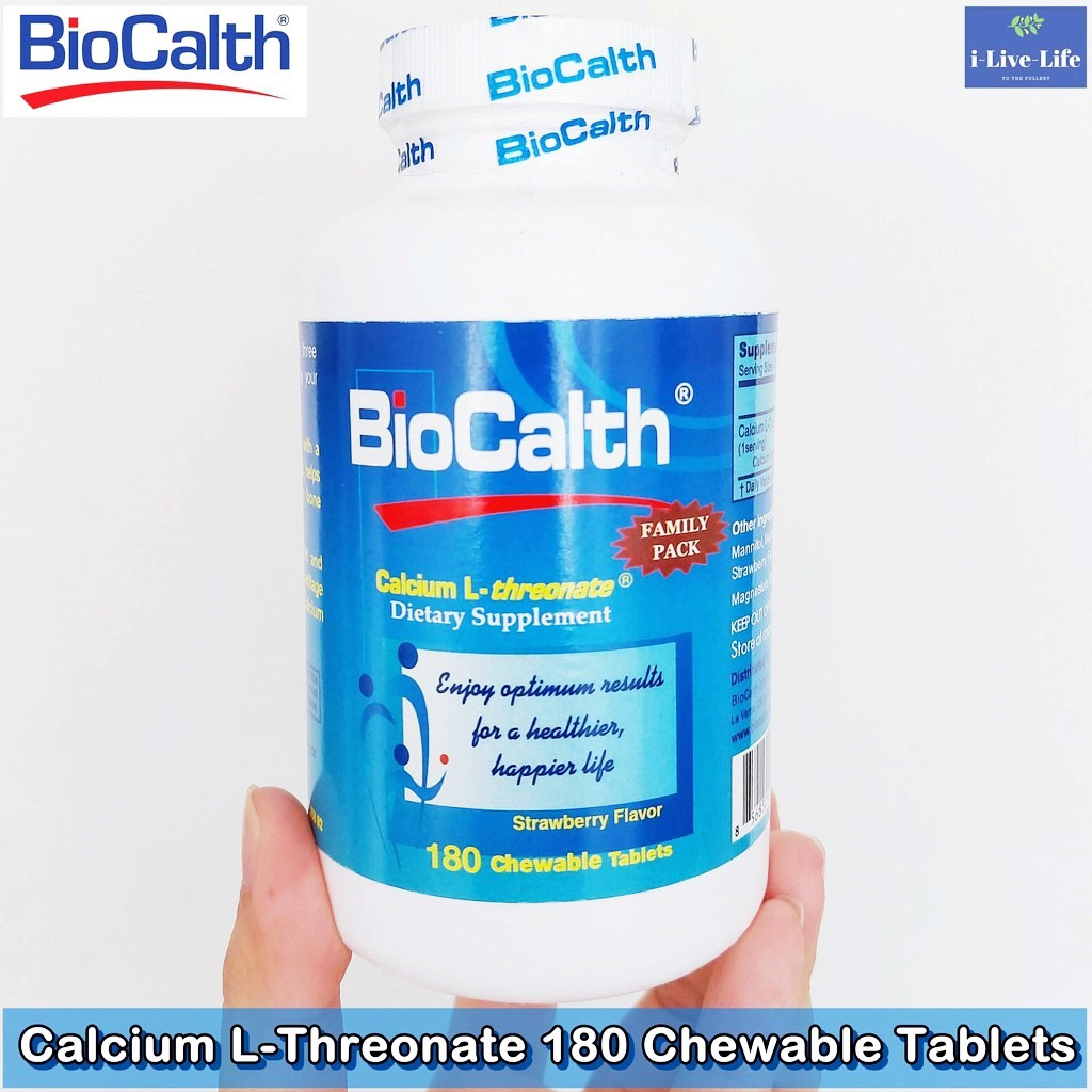 แบบเม็ดเคี้ยว Calcium L-Threonate 180 Chewable Tablets - BioCalth