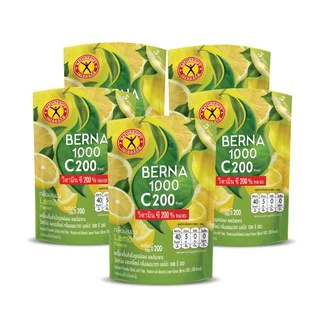 Naturegift Berna 1000 C200 (Lemon Flavor) เนเจอร์กิฟ เบอร์น่า 1000 C200 (กลิ่นเลมอน) 1 ชุด มี 5 ถุง (ถุงละ 5 ซอง)