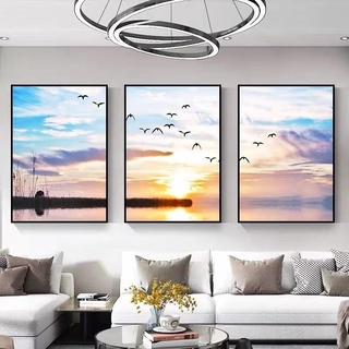 กรอบรูป ภาพติดผนัง ภาพจิตรกรรมม3ชิ้น(40x60cm) ที่กรอบสำเร็ว สำหรับตกแต่งบ้าน โรงแรม ผนังงานศิลปะ