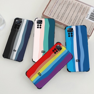 Original Rainbow Color Case Xiaomi Redmi Note 11 Pro 5G Plus Pro+ Global 4G 11S Casing Brand Gradient Silicone Official Cover