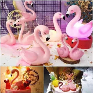 ป้าย Flamingo รูปนกฟลามิงโก้หงส์สําหรับตกแต่งเค้กวันเกิดวันเกิด