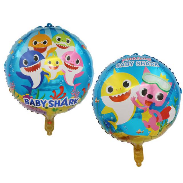 ลูกโป่งฟอยล์ทรงกลมสองด้าน Baby Shark ขนาด 45 ซม