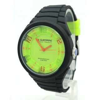 Submariner นาฬิกาข้อมือชาย-หญิง สายยาง ระบบเข็ม S-B006 (Black-Green)