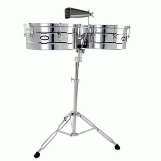 CMC กลองทิมบาเล่ 14"-15" Timbales 14"-15" สี Silver Free ขาตั้ง + คาวเบล + ไม้ตี