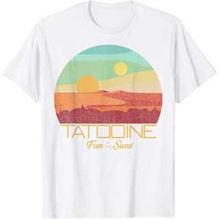 เสื้อยืดคอกลมเสื้อยืด พิมพ์ลายโปสการ์ด Star Wars Tattoooine แฟชั่นพรีเมี่ยม สําหรับเด็กผู้ชาย และเด็กผู้หญิงS-4XL