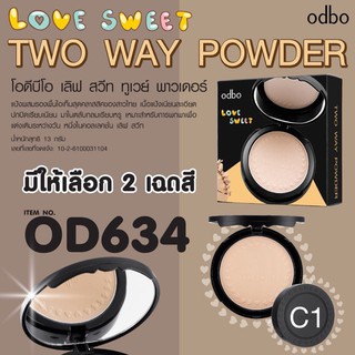 แป้ง odbo love sweet two way powder