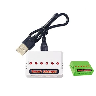 CHARGER 6 in 1 ที่ชาร์จ แบตเตอรี่ 6 in 1 สำหรับชาร์จ แบตโดรน แจ็คขาว